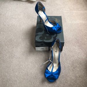 Royal Blue Peep Toe Heels